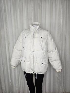 Grace Karin White Puffer Jacket Quilted Coat Medium